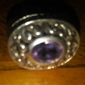 Chunky Amethyst and Sterling Silver Ring